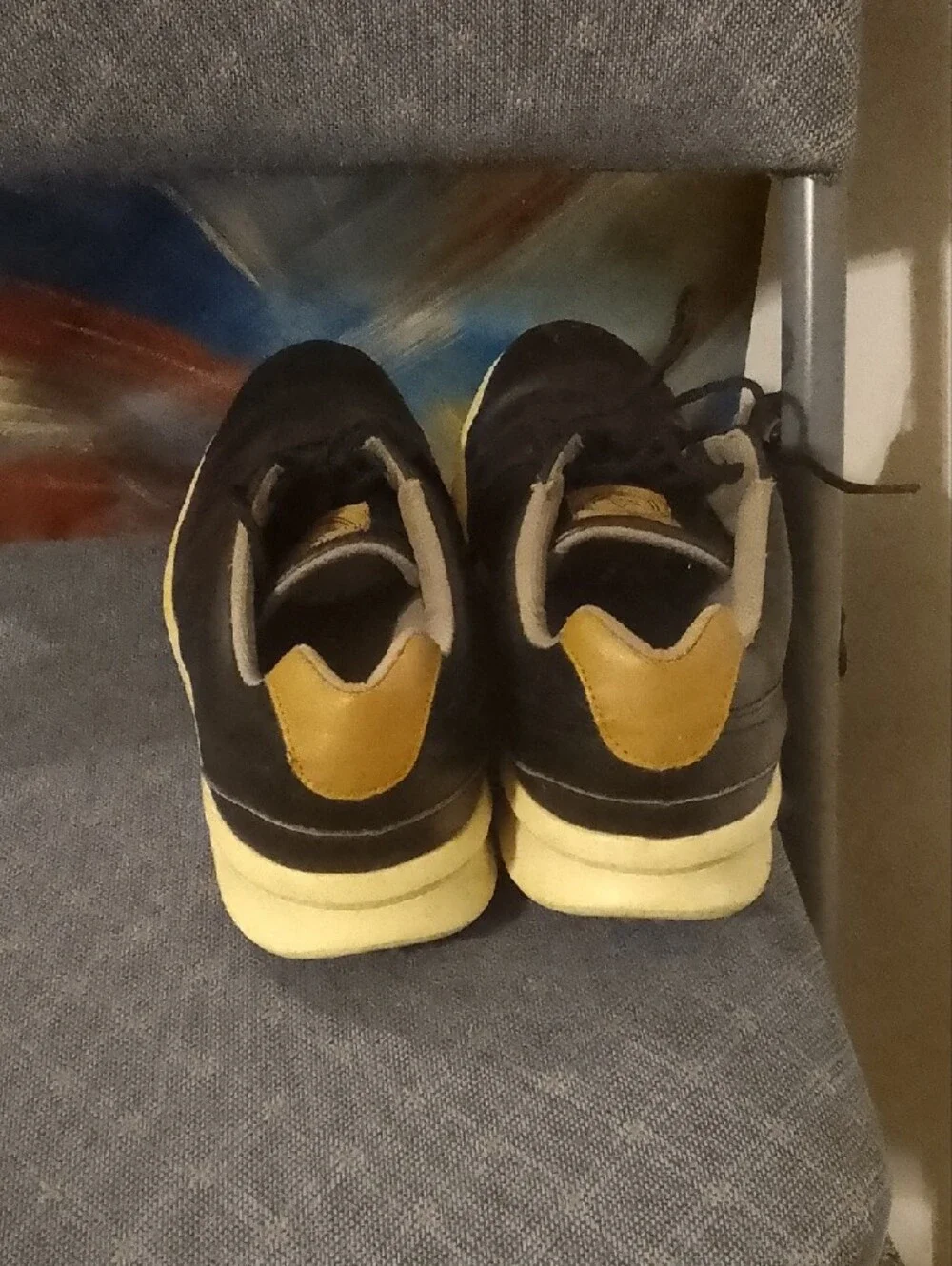 Men's Black Leather Sneakers with Cream Sole